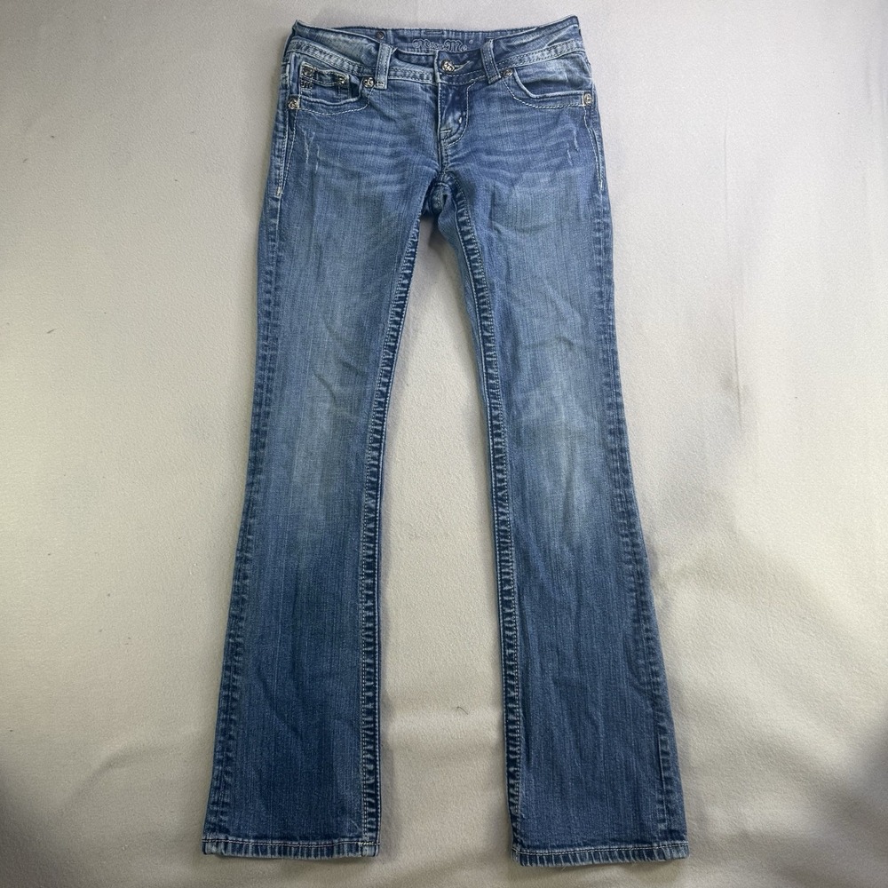 Miss Me Women's Angel Wings Light Wash Denim Stretch Pockets Jeans Size 27